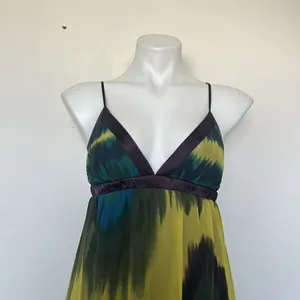 Forever 21 chiffon mini Dress criss cross tie back backless purple yellow MEDIUM thumbnail 7