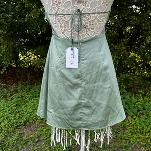 Le Lis Light Olive Green‎ Avaya Halter Satin Mini Dress Sz M Party Nightclub NWT thumbnail 6