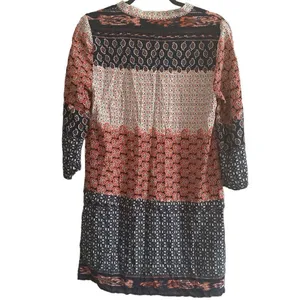 Zara Basic Moroccan Printed Blue/ orange pattern Tunic Dress Size Small thumbnail 5