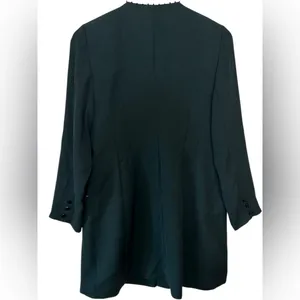 Sunny Choi Vintage Emerald Greed Beaded Sequin‎ Accent Longline Button Blazer 14 thumbnail 4