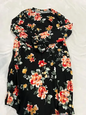 Floral black mid dresss Size L By thumbnail 1