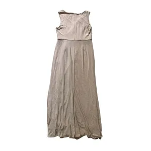 Papell Studio Metallic Draped Knit Dress Gown V-Neck NWT US 12 Beige Biscotti thumbnail 5
