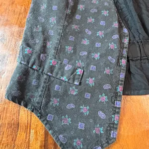 By Choice Vintage 90s Paisley Floral Button‎ Front Vest Black Purple Medium USA thumbnail 7