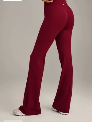SOFTMOTION™ FLARED PANTS WITH GRAY LOGO thumbnail 1