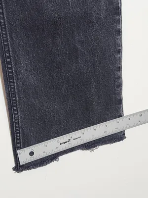 Abercrombie & Fitch Black The Baggy Low Rise Jeans Cut-off Hem Size 27/Size 4 thumbnail 6