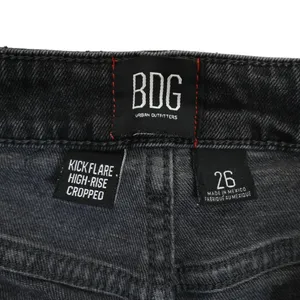 BDG Womens 26 Kick Flare High Rise Cropped Jeans in Black thumbnail 9