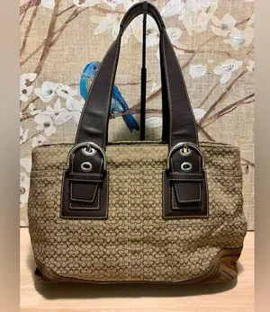 Coach Soho Tote/Shoulder Bag Jacquard Signature Brown Suede - Vintage thumbnail 7