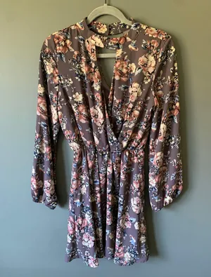 Altar'd State Floral Longsleeved Dress thumbnail 1