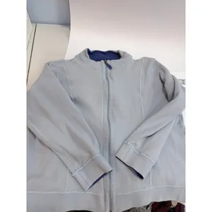 Orvis Womens Blue‎ Gray Reversible Mock Neck Knit Sweatshirt Jacket Full Zip L thumbnail 6