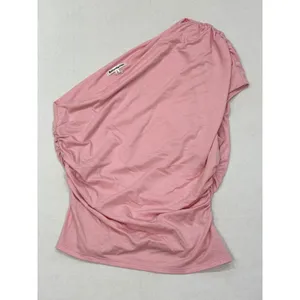 Reformation Francisco One Shoulder Top Small Pink Ruched Asymmetrical Minimalist thumbnail 2