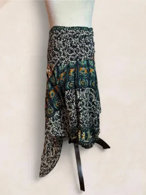 Peaceful People Patchwork Handkerchief Midi Skirt Boho Size M thumbnail 6