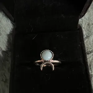 Women’s Stainless Steel Silver Faux Turquoise Ring Size 6 thumbnail 2