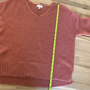 Lucky Brand Brick Red V-Neck Pullover Sweater L thumbnail 4