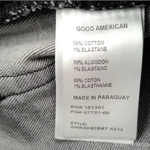 Good American The Weekender Black Denim Jeans 6/28 Straight Frayed High Rise thumbnail 5