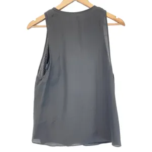 Rebecca Taylor Studded Silk Sleeveless Top Women Size 2 Chic Goth‎ Edgy Urban thumbnail 4