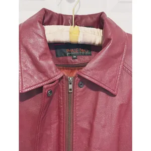 Vintage Y2K Phase Two Leather Jacket Coat 2X Red Trench Grunge Retro 90s Biker thumbnail 6