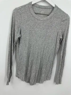 Aerie Gray Long Sleeve Real Soft Shirt Size Small Loungewear thumbnail 3