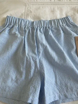 NWT Few Moda Una Set size XS Blue white gingham plaid shorts tie front top Kourt thumbnail 9