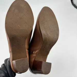 Jack Rogers Marianne Scalloped Low Rise Booties Cognac brown round toe size 8 thumbnail 4