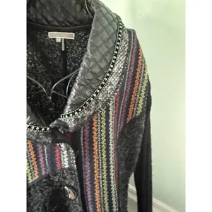 Liquid‎ by Sioni Artsy Funky Whimsical Goth Boho Punk Sweater Cardigan Jacket S thumbnail 4