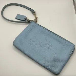 A Rare Vintage HTF Baby Soft Blue Leather Coach Wristlet Wallet thumbnail 1