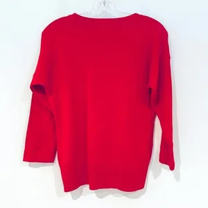 NY&Co Kiss Me Ugly Christmas Sweater Women‎ XS Red Holiday Sequin Mistletoe Glam thumbnail 5