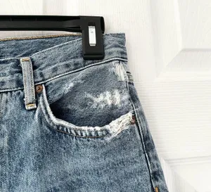 Riley High Rise Straight Crop Denim Jeans Button Fly In Frequency 27 thumbnail 11