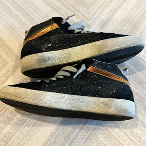 Golden Goose Mid Star Black Glitter and Silver Star Sneakers - Size 37 thumbnail 5