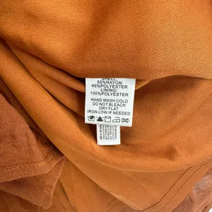 Peach Love Sz Small Dress Brown Ruched Elastic Back Long‎ Sleeve Cottagecore NWT thumbnail 6