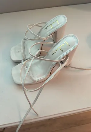 Lulus White Strappy Heels thumbnail 1