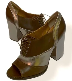 Daniblack open toed shoe booties size 8.5 A14‎ Brown thumbnail 1