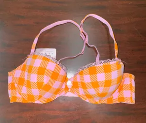 NWT Savage X Fenty Gingham Remix Low-Cut Balconette Bra Size 34B thumbnail 1