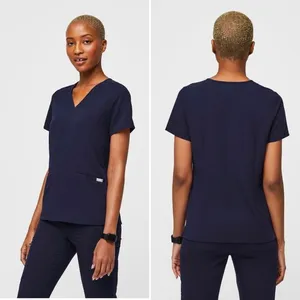 FIGS Technical Collection Casma Three-Pocket V-Neck Scrub Top in Navy Sz XS thumbnail 2