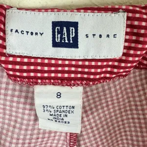 Gap‎ Vintage Red Checkered Lightweight High Rise Cropped Cotton Pants Size 8 thumbnail 6