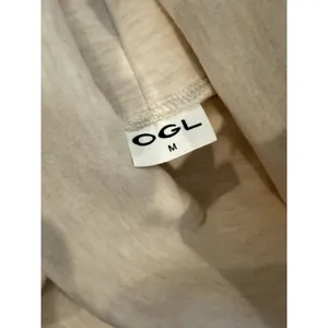 NEW OGL Turtleneck Top Medium Beige FuzzLuxe Minimal Travel Office Cottage thumbnail 3