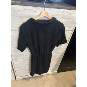 Abercrombie & Fitch Black Linen Blend Cutout Dress Small Short Sleeve Collared thumbnail 5