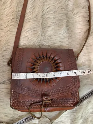 Vintage Leather Boho Hippie Purse thumbnail 11