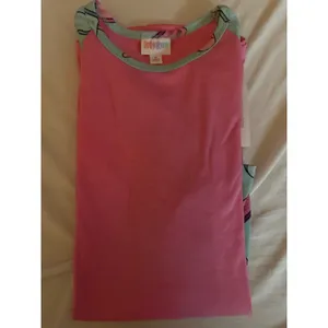 LuLaRoe Randy T-Shirt Medium Pink Blue Popsicle Print Raglan Baseball Tee NWT thumbnail 3