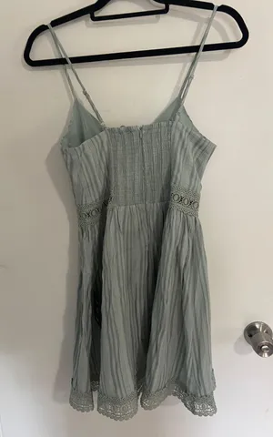 Sage Crochet Lace Button- Front Mini Dress thumbnail 8