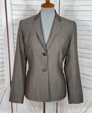 Ann Taylor Wool Blend‎ Blazer Jacket Taupe Brown Size 6 thumbnail 1