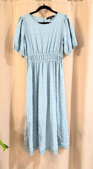Ava Rose Light Blue Dress with Puff Sleeves Size M thumbnail 1