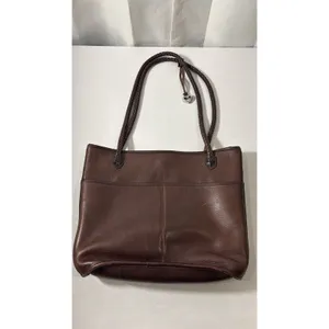 Brighton Handbag‎ Brown Embossed Alligator & Leather Braided Handles Charm thumbnail 10