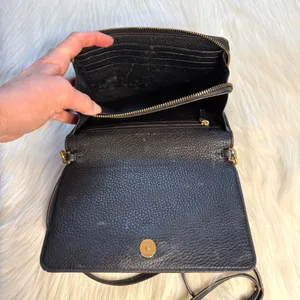 Tory Burch Black McGraw Flat Leather Wallet Crossbody thumbnail 10