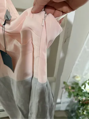 ASOS One-Shoulder Pink and Light Gray Cocktail Dress thumbnail 4