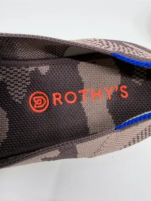 Rothy's women's slip-on sneakers feature a retired taupe camo knit pattern. SZ 7 thumbnail 7
