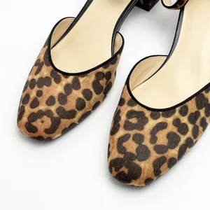 CABI Kiki Leopard Print Faux Calf Hair Adjustable Ankle Strap Block Heels 8 thumbnail 9