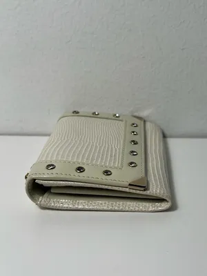 Swarovski Crystal Embellished Lizard Embossed Bifold Leather Wallet thumbnail 3