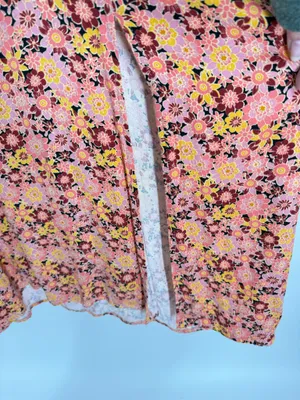 Rewind Women's Pink Multi Floral Sundress Small Midi Spaghetti Strap Slit Front thumbnail 3