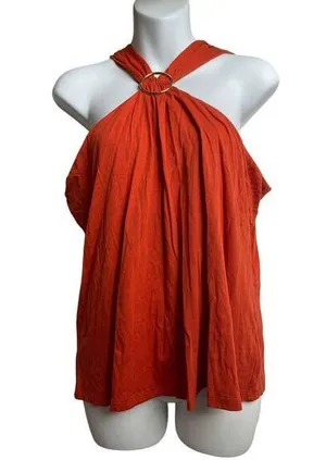Michael Kors Orange Sleeveless Top size Large thumbnail 1