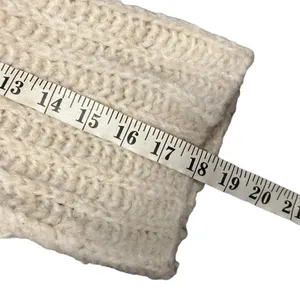 Free People Women's Cream Chunky Knit Cowl Neck Sweater Size Medium thumbnail 8